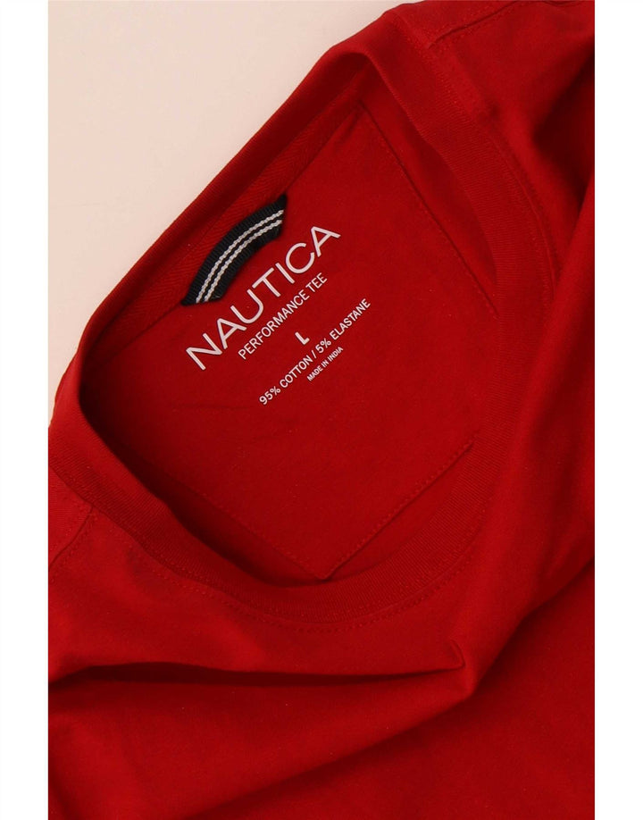 Мужская футболка Nautica, большой красный хлопок