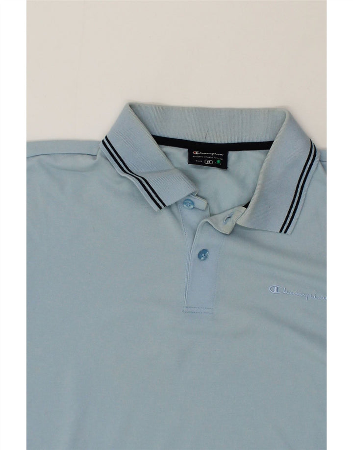 CHAMPION Mens Polo Shirt Medium Blue Vintage Champion and Second-Hand Champion from Messina Hembry 