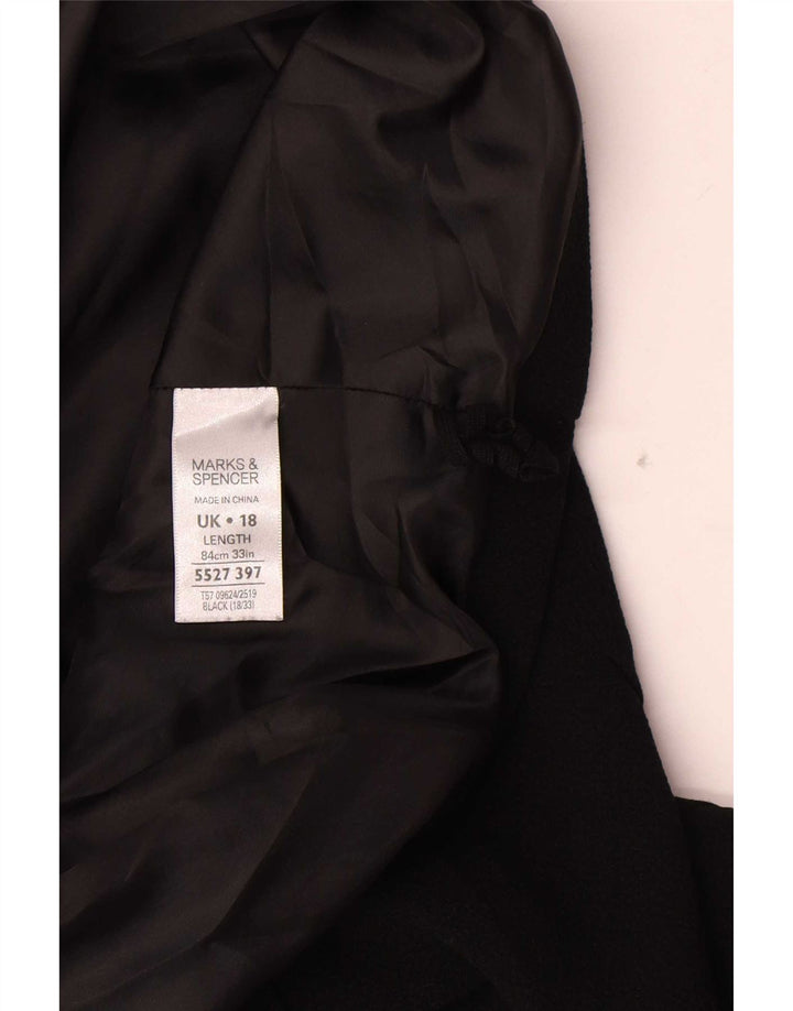 Женская юбка трапециевидного силуэта Marks & Spencer UK 18 XL W36, черный полиэстер