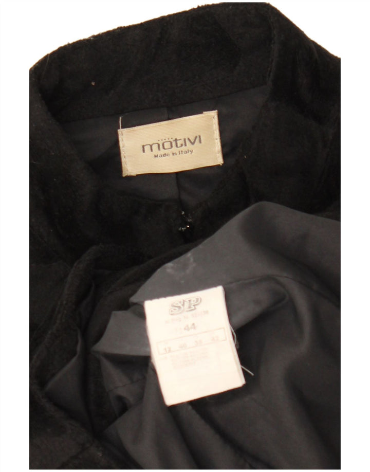 Женская укороченная флисовая куртка MOTIVI IT 44, средний черный, полиэстер с животным принтом