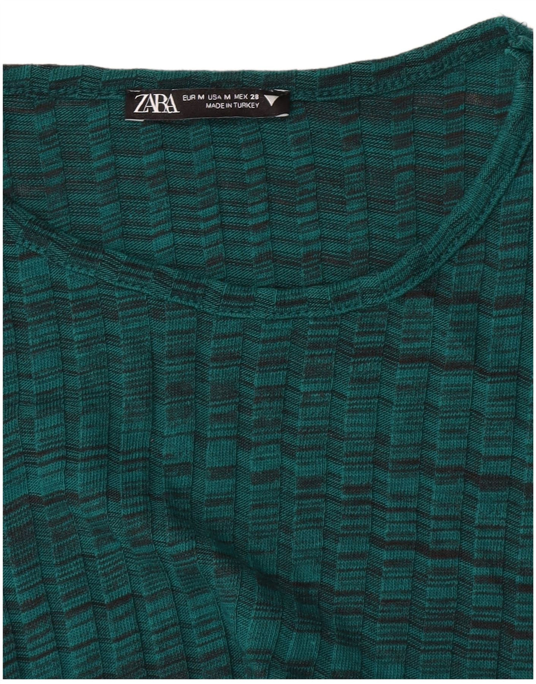 Женское платье-джемпер Zara UK 12, средний зеленый в полоску