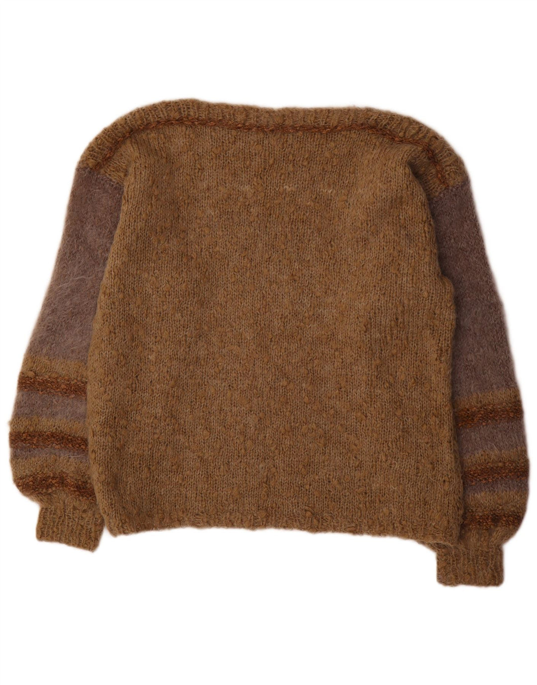 ВИНТАЖНЫЙ женский свитер с вырезом «лодочка», Великобритания, 18 XL, коричневый в полоску