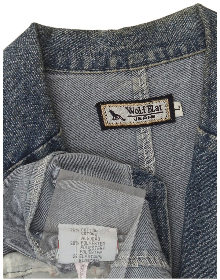 ВИНТАЖНАЯ женская джинсовая куртка UK 14, большая синяя хлопковая классика