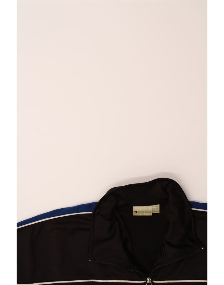 DIADORA Mens Oversized Tracksuit Top Jacket IT 50 Medium Black Colourblock Vintage Diadora and Second-Hand Diadora from Messina Hembry 