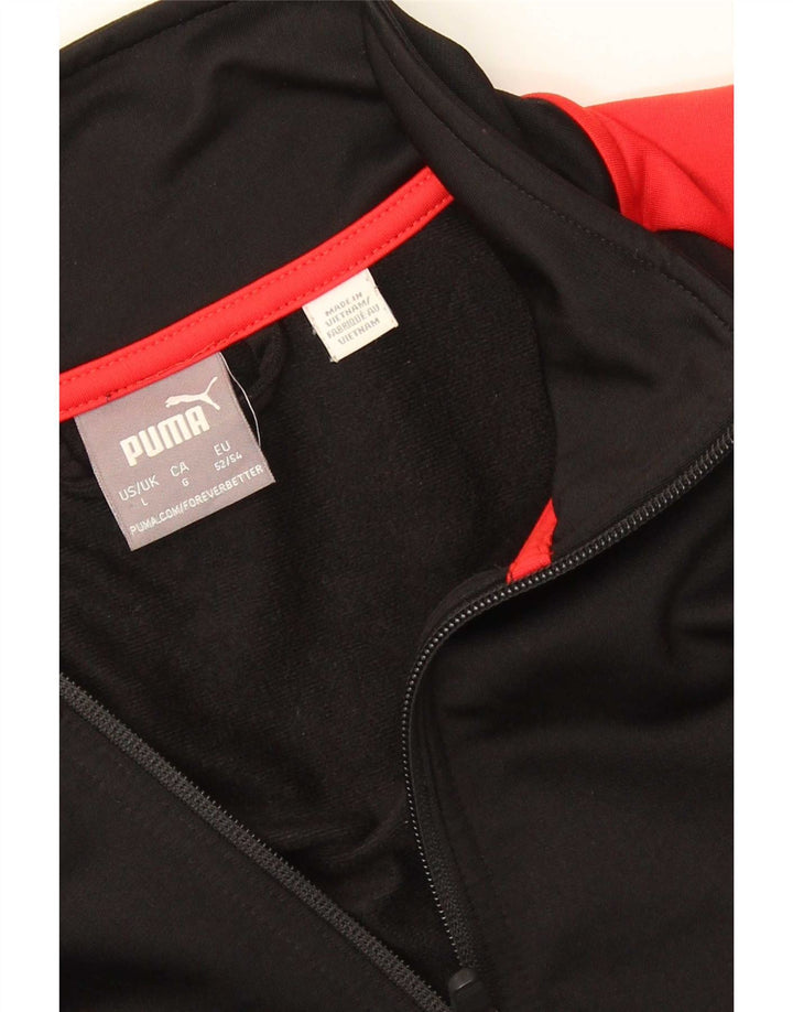 Мужская спортивная куртка Puma, большая черная с цветными блоками