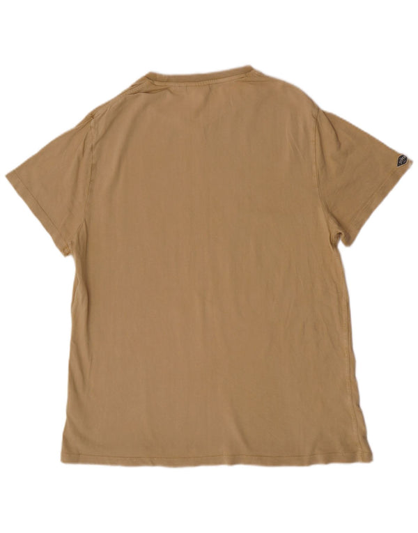 Мужская футболка с рисунком Superdry Slim Fit, топ 2XL, бежевый хлопок