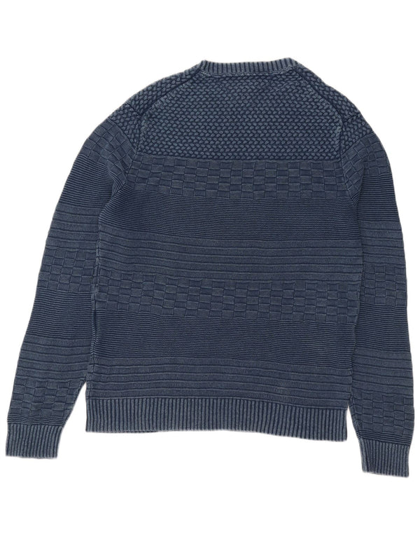 Мужской джемпер с круглым вырезом Tommy Hilfiger 2XL, синий льняной свитер с геометрическим рисунком