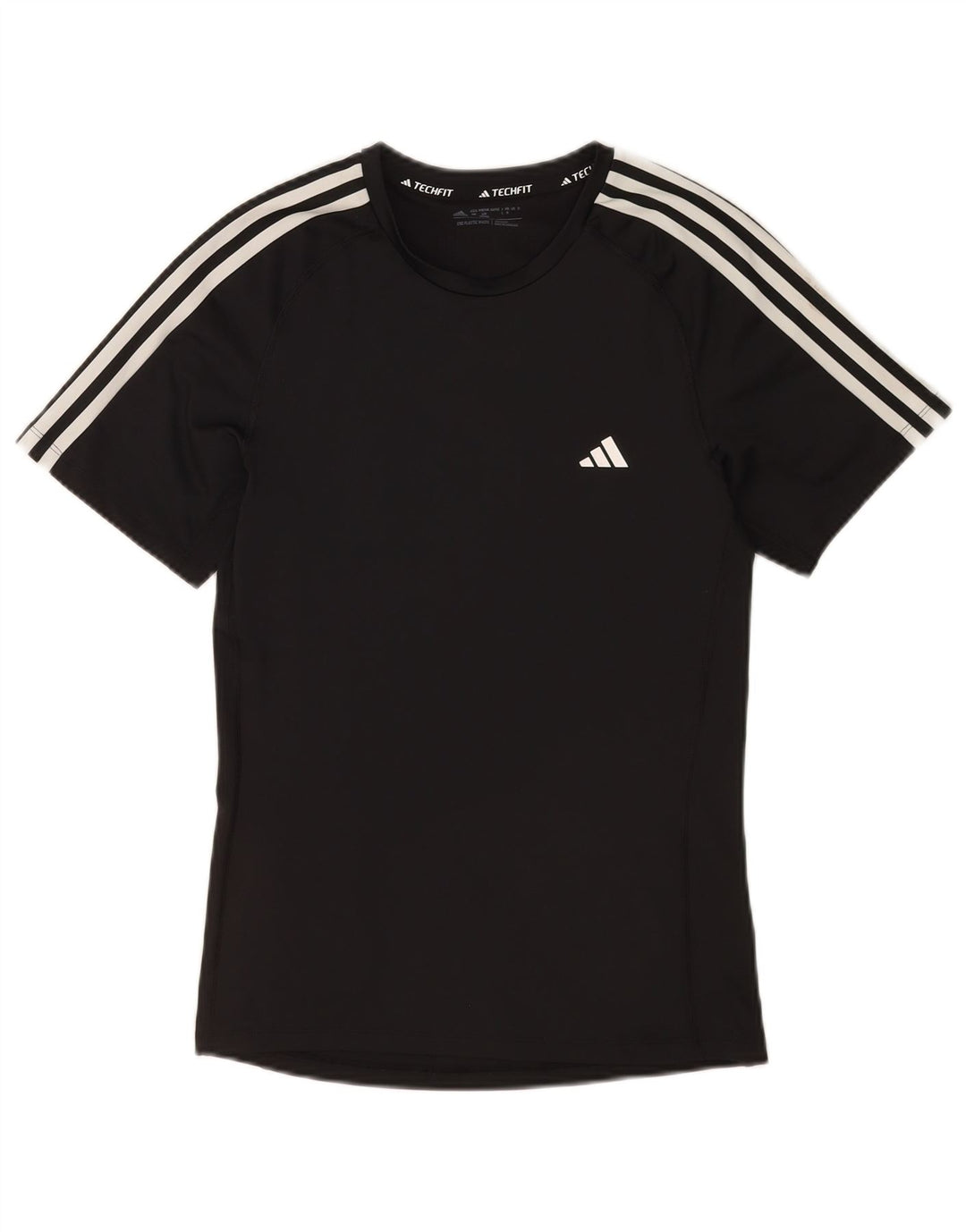 Adidas Mens Tech Fit Футболка Топ Средний Черный Полиэстер