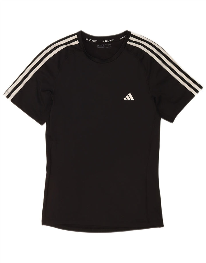 Adidas Mens Tech Fit Футболка Топ Средний Черный Полиэстер