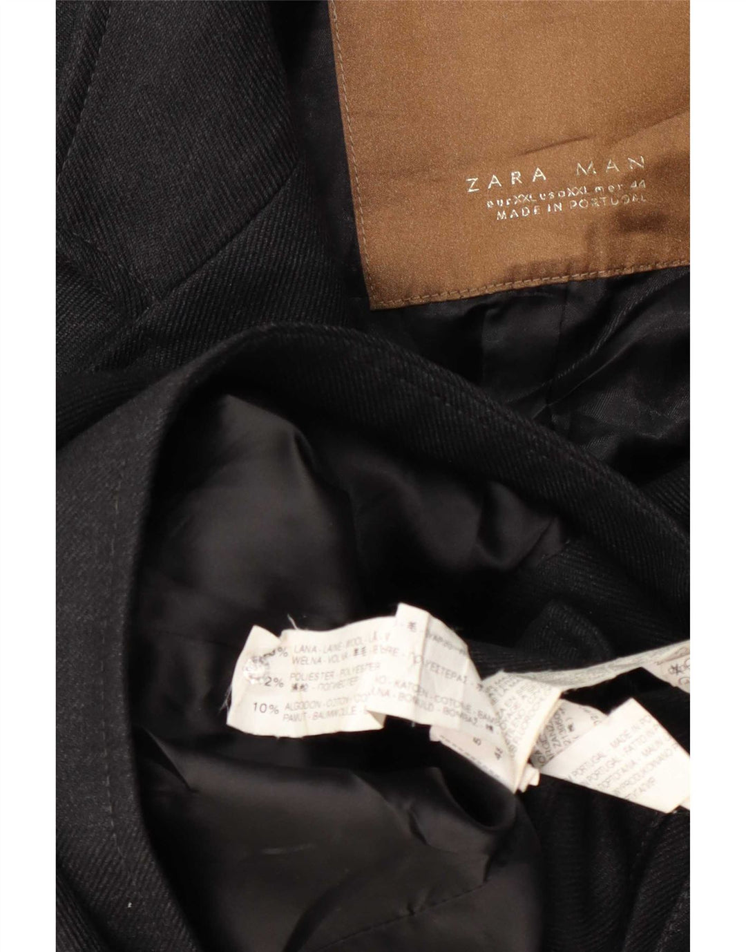 Мужское пальто Zara UK 44 2XL темно-синее шерстяное
