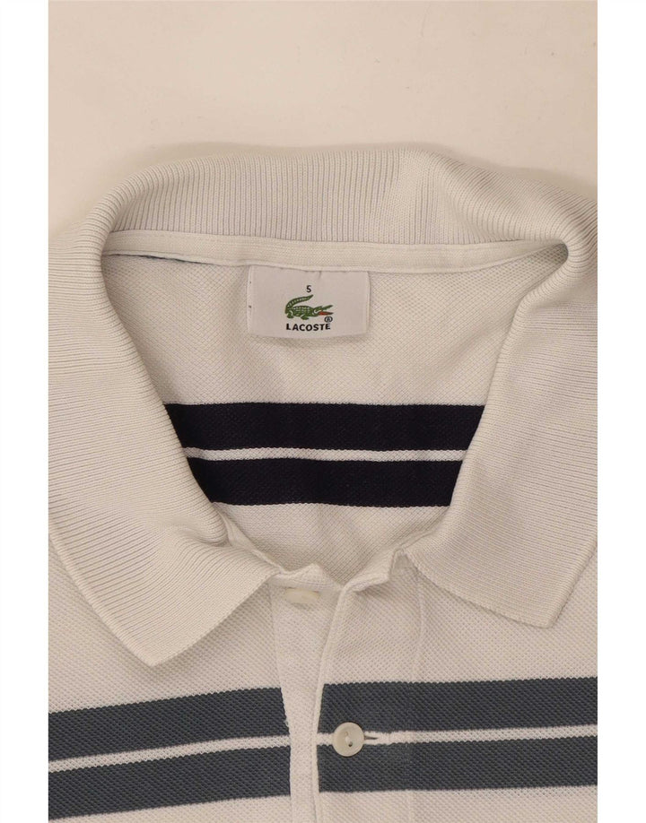 Мужская рубашка-поло Lacoste, размер 5, большая белая полоска
