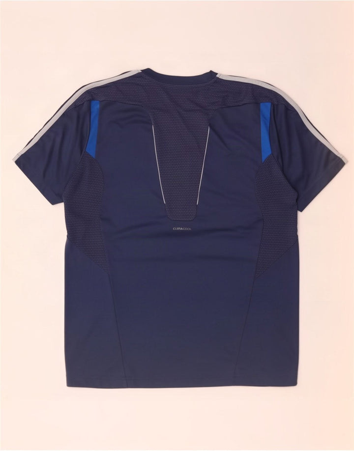 Мужская футболка Adidas Climacool, большой темно-синий, полиэстер с цветными блоками