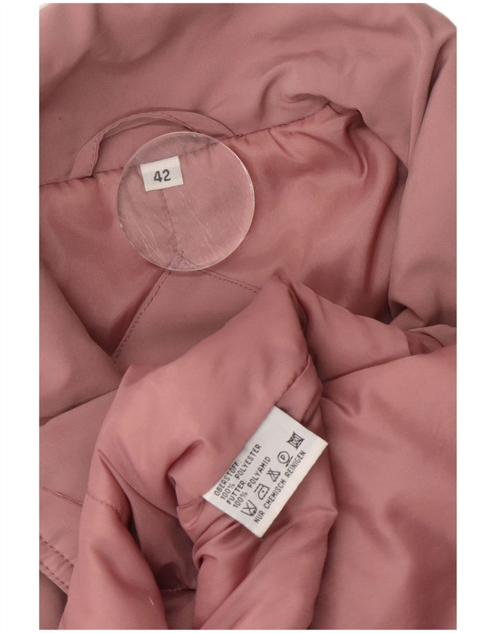 Винтажное женское пальто-ветровка оверсайз EU 42, большой розовый полиэстер