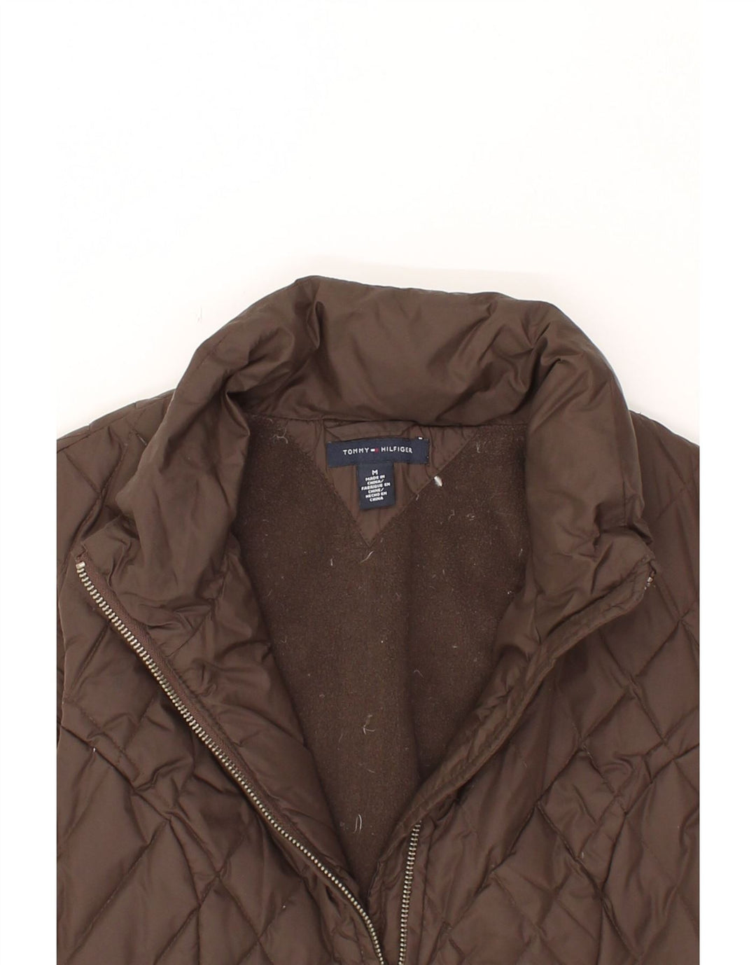 TOMMY HILFIGER Womens Padded Gilet UK 12 Medium Brown Nylon Vintage Tommy Hilfiger and Second-Hand Tommy Hilfiger from Messina Hembry 
