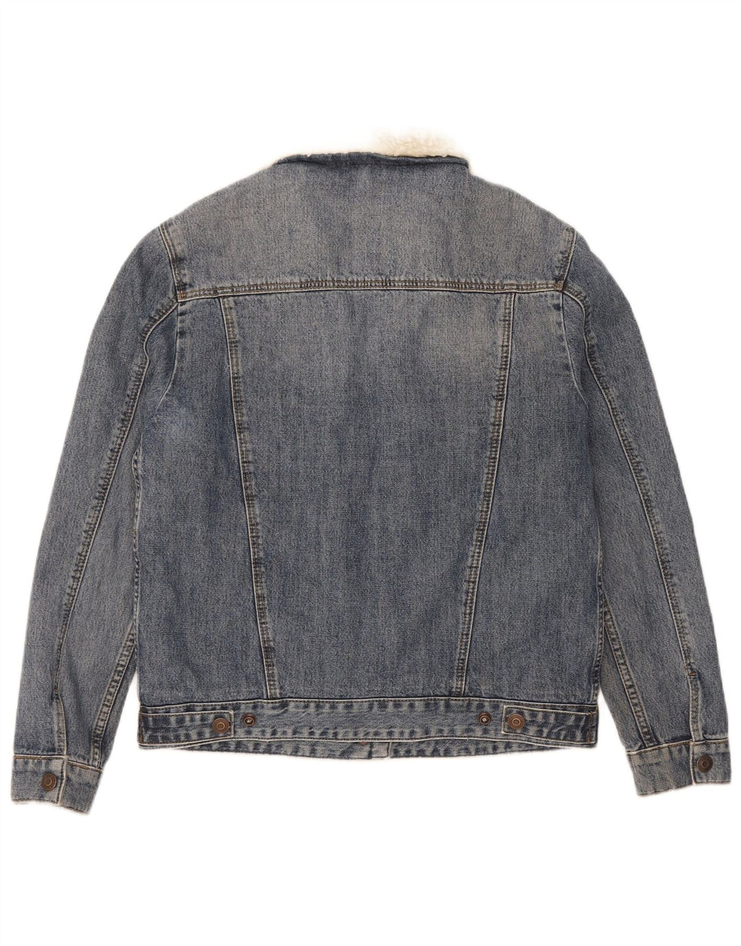 Женская джинсовая куртка Topshop из шерпа UK 8, маленькая, синяя, хлопок