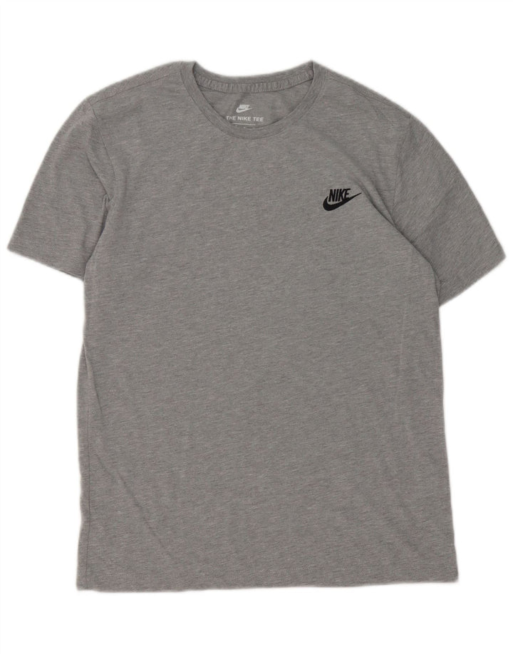 Мужская футболка спортивного кроя Nike, хлопковый топ среднего серого цвета