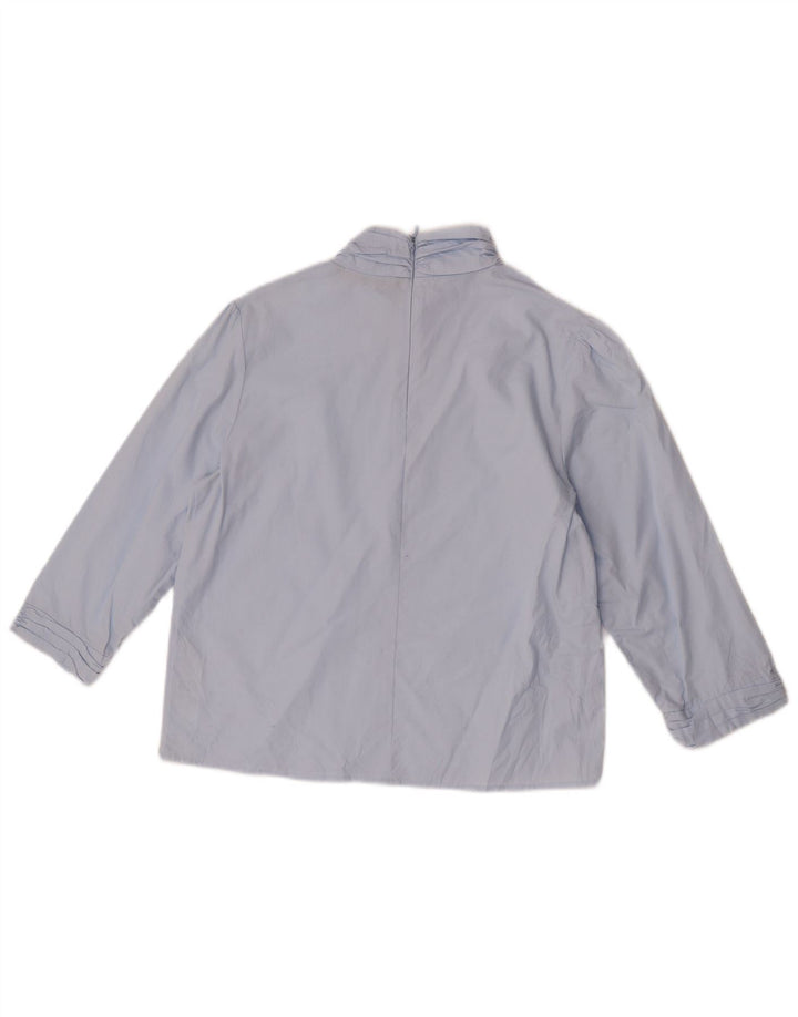 Женская блузка с рукавом 3/4 Zara, Великобритания 14, средний синий хлопок