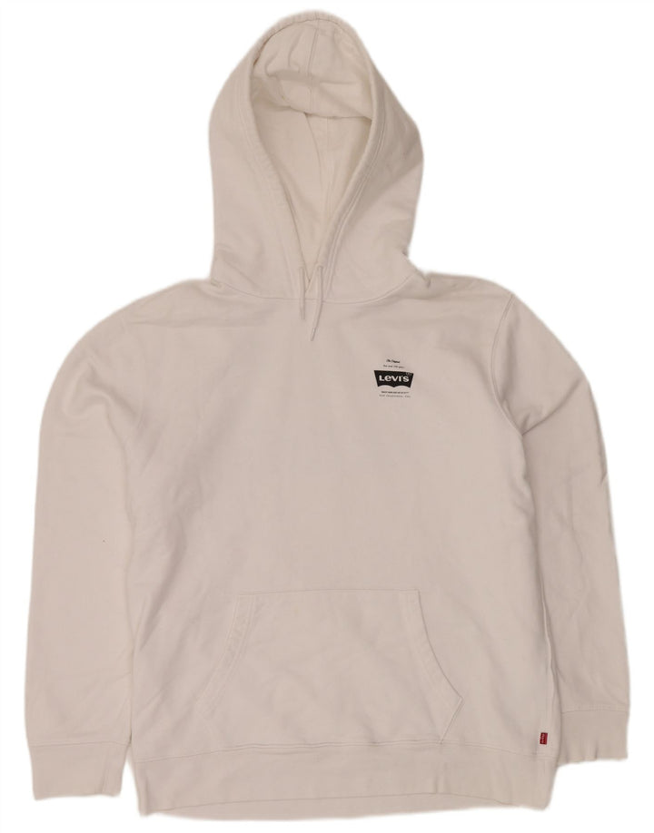 Мужской джемпер с капюшоном LEVI'S, большой размер, белый хлопок, хлопок