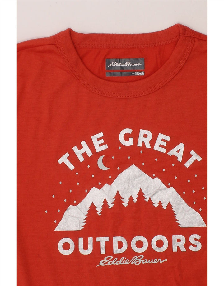 EDDIE BAUER Boys Graphic T-Shirt Top 10-11 Years Medium  Red Nature Vintage Eddie Bauer and Second-Hand Eddie Bauer from Messina Hembry 
