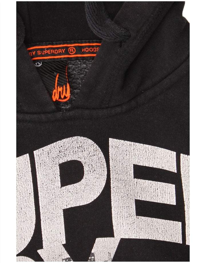 Мужской джемпер с капюшоном Superdry, черный, хлопковый, среднего размера
