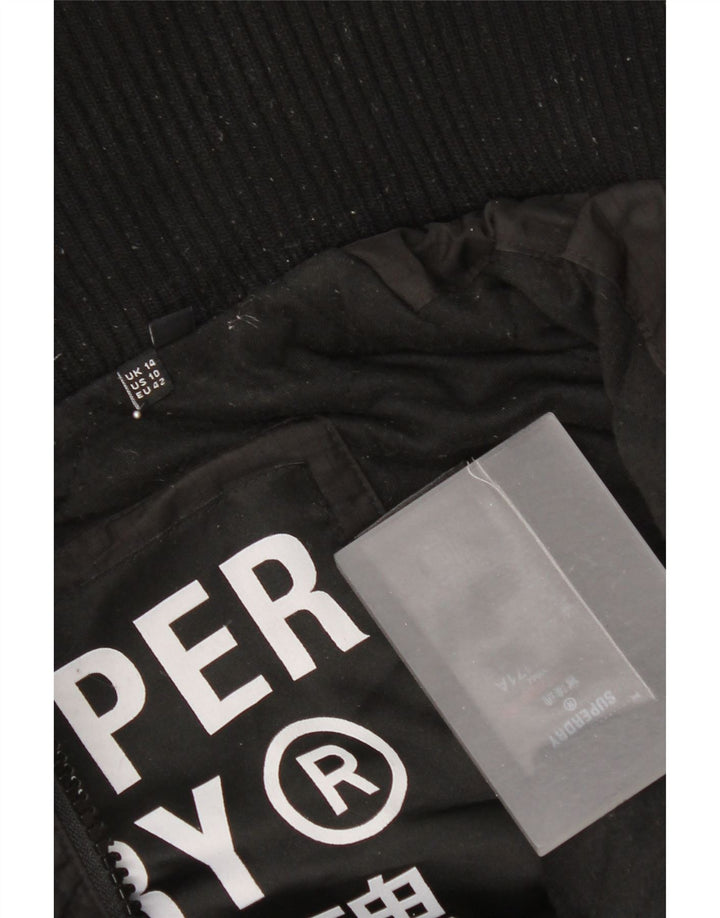 Женская ветровка с капюшоном Superdry UK 14, большой черный полиэстер