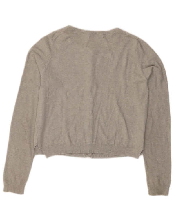 Женский укороченный кардиган Zara UK 12, средний серый цвет