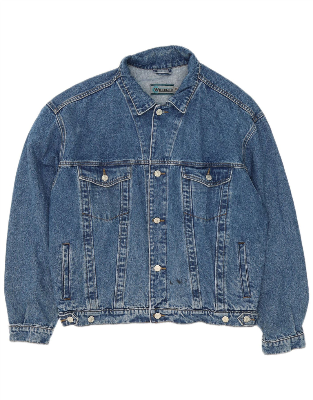 Винтажная мужская джинсовая куртка UK 42 XL, синяя хлопковая