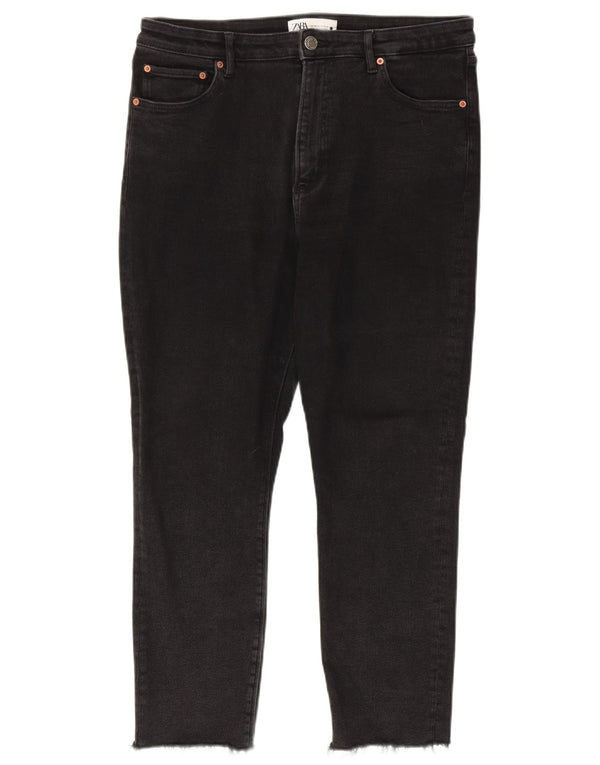 Женские укороченные джинсы скинни Zara EU 44 XL W34 L26, черные
