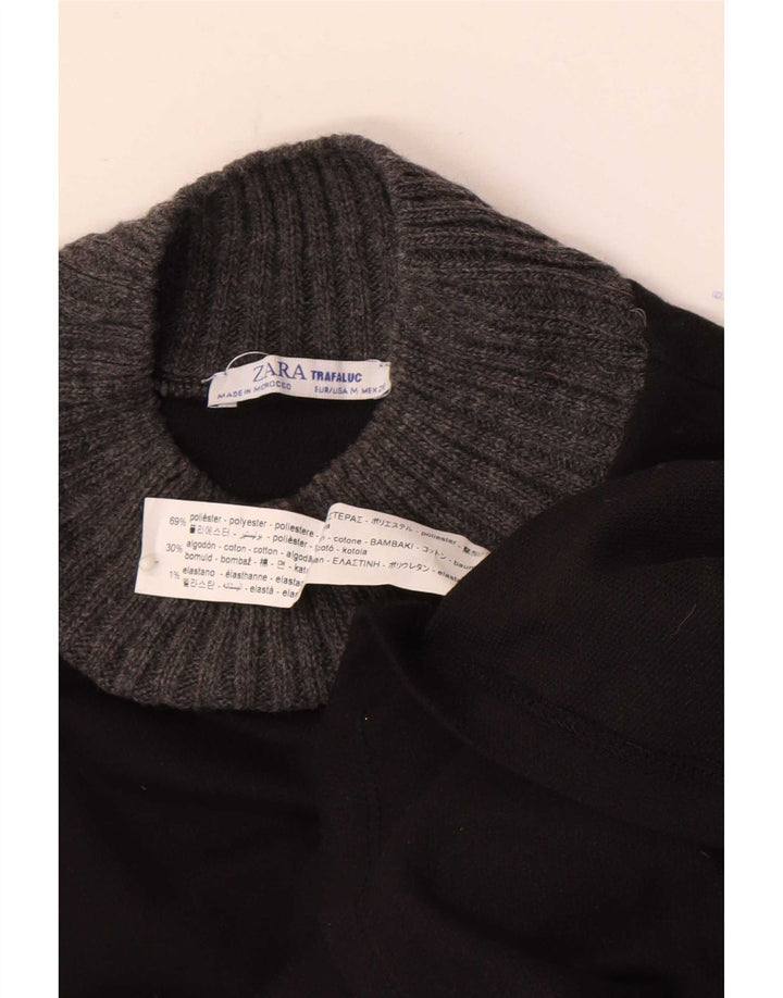 Женское платье прямого кроя Zara Trafaluc UK 12, средний черный полиэстер с цветными блоками