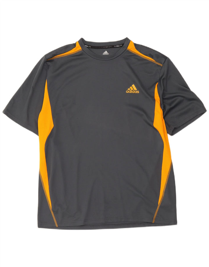 Мужская футболка Adidas Climalite Top XL Серая с цветными блоками из полиэстера