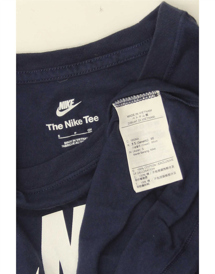Мужская футболка с графическим рисунком Nike, маленький темно-синий хлопок
