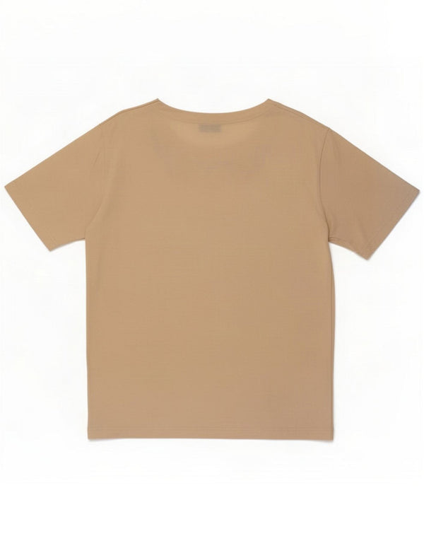 Pierre Cardin Женская футболка UK 18 XL Бежевый хлопок с цветочным принтом