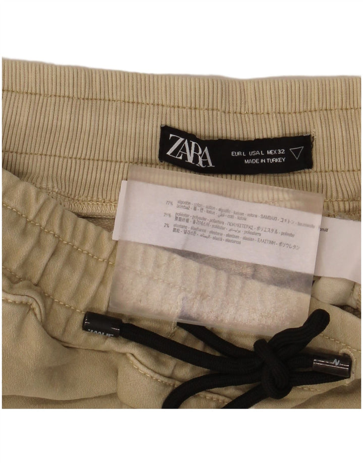 Мужские спортивные шорты Zara, большие бежевые, хлопок