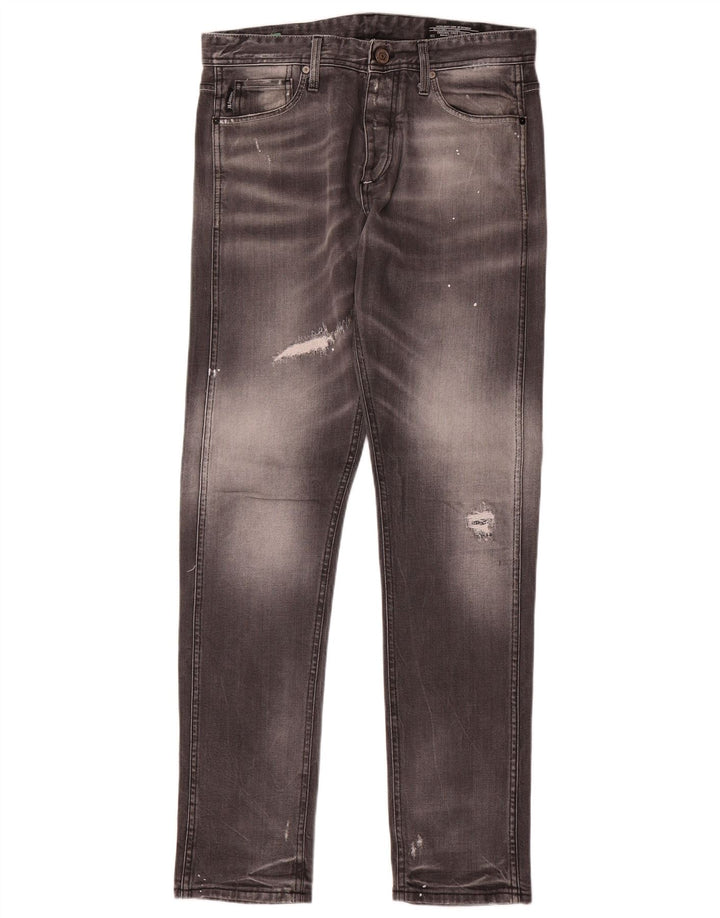 Мужские потертые узкие джинсы Jack & Jones W32 L33 серые