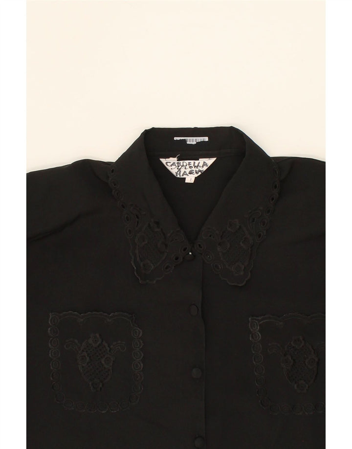 VINTAGE Womens Shirt Blouse UK 16 Large Black Vintage Vintage and Second-Hand Vintage from Messina Hembry 