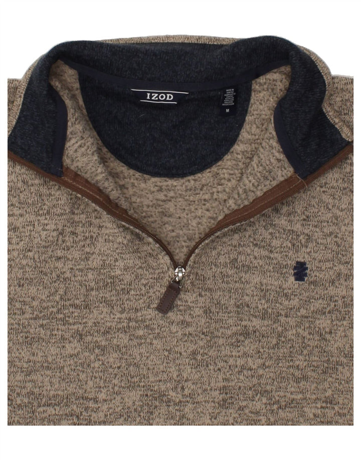 IZOD Mens Zip Neck Sweatshirt Jumper Medium Grey Polyester Vintage Izod and Second-Hand Izod from Messina Hembry 