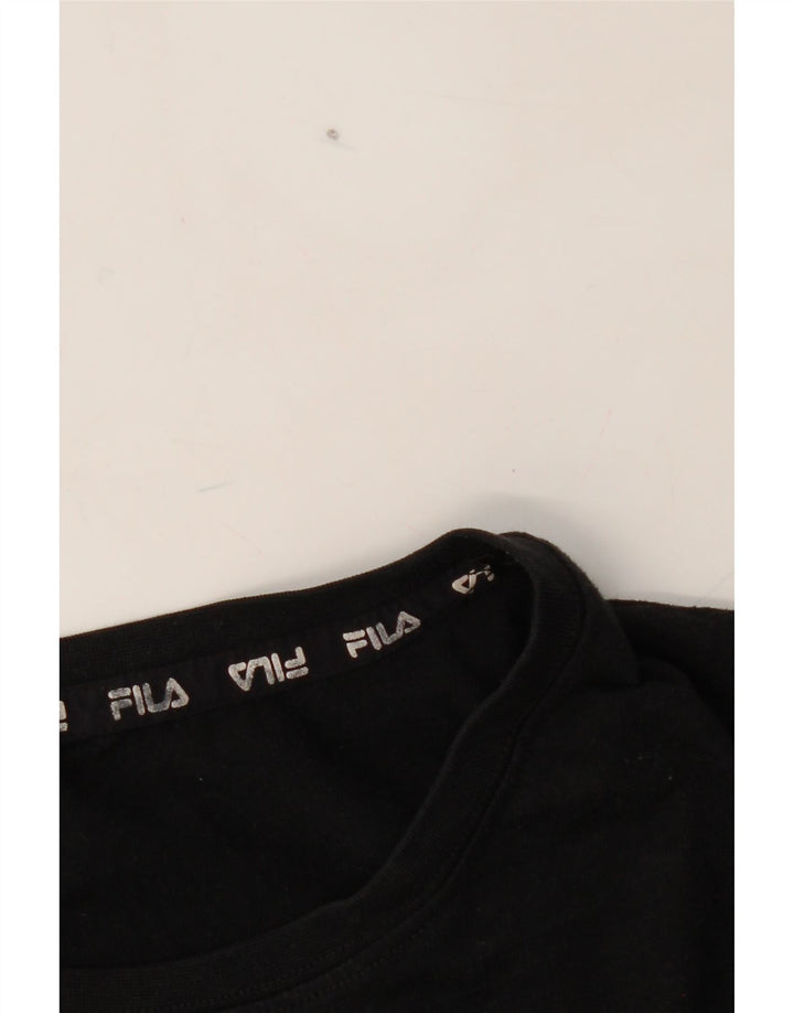 FILA Mens Graphic T-Shirt Top Large Black Polyester Vintage Fila and Second-Hand Fila from Messina Hembry 