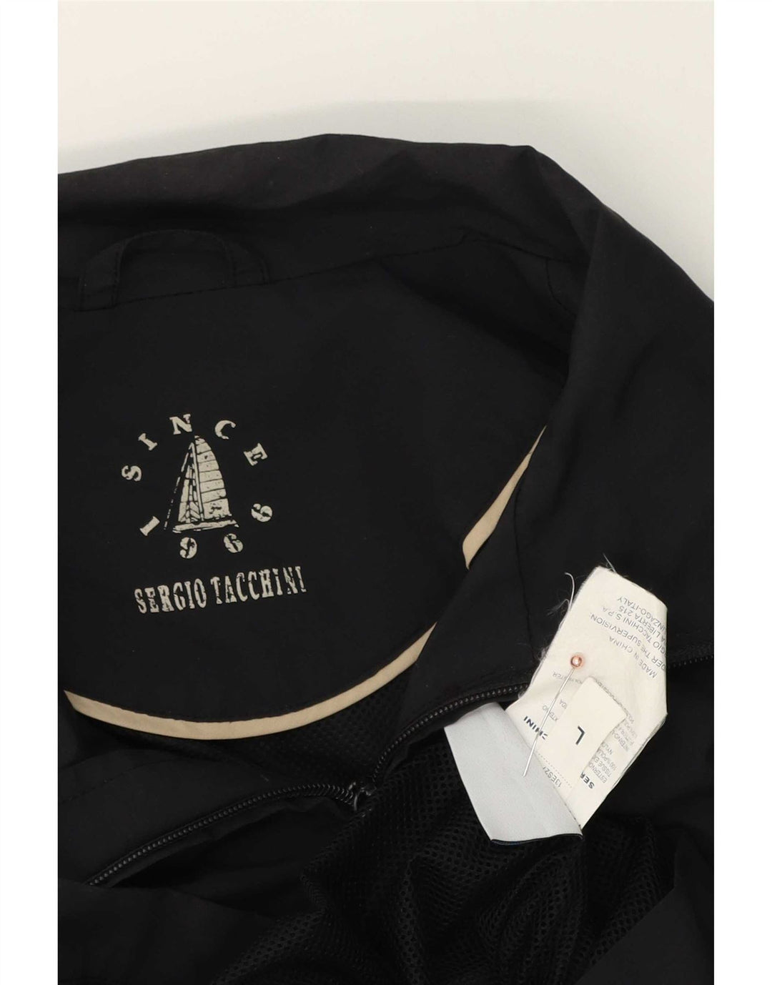 Мужская куртка-бомбер Sergio Tacchini UK 40, большая черная, полиэстер