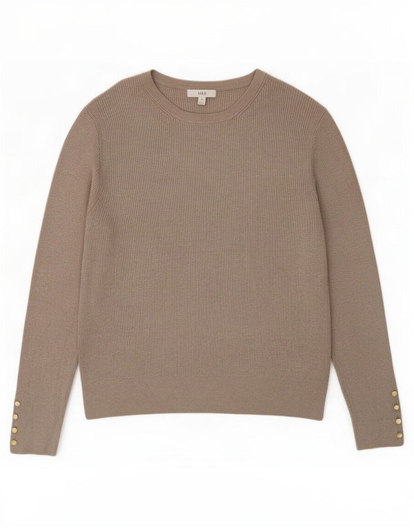 Женский джемпер с вырезом лодочкой Marks & Spencer UK 20 2XL Коричневый вискоза