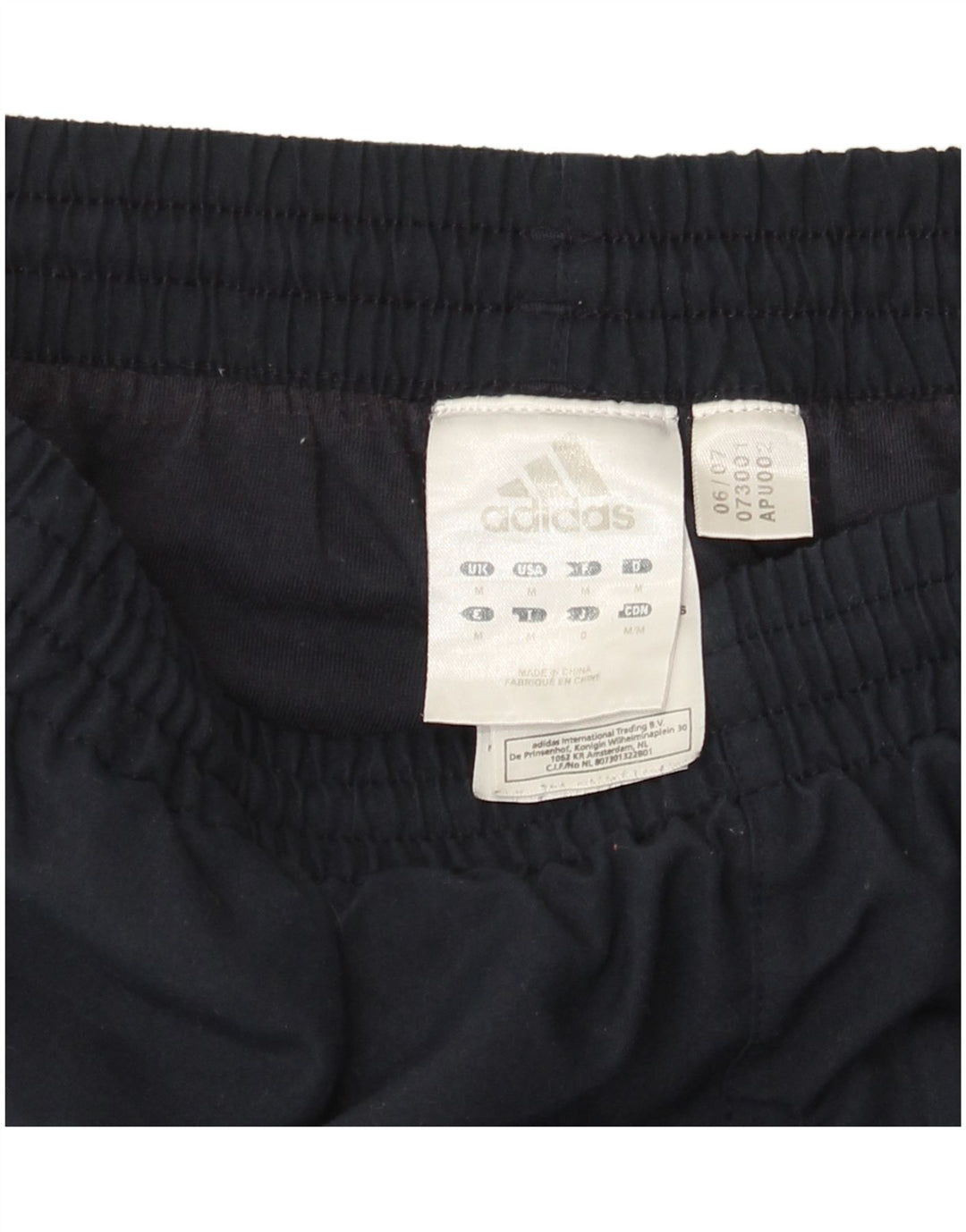 Мужские спортивные брюки Adidas среднего размера, темно-синие, полиэстер