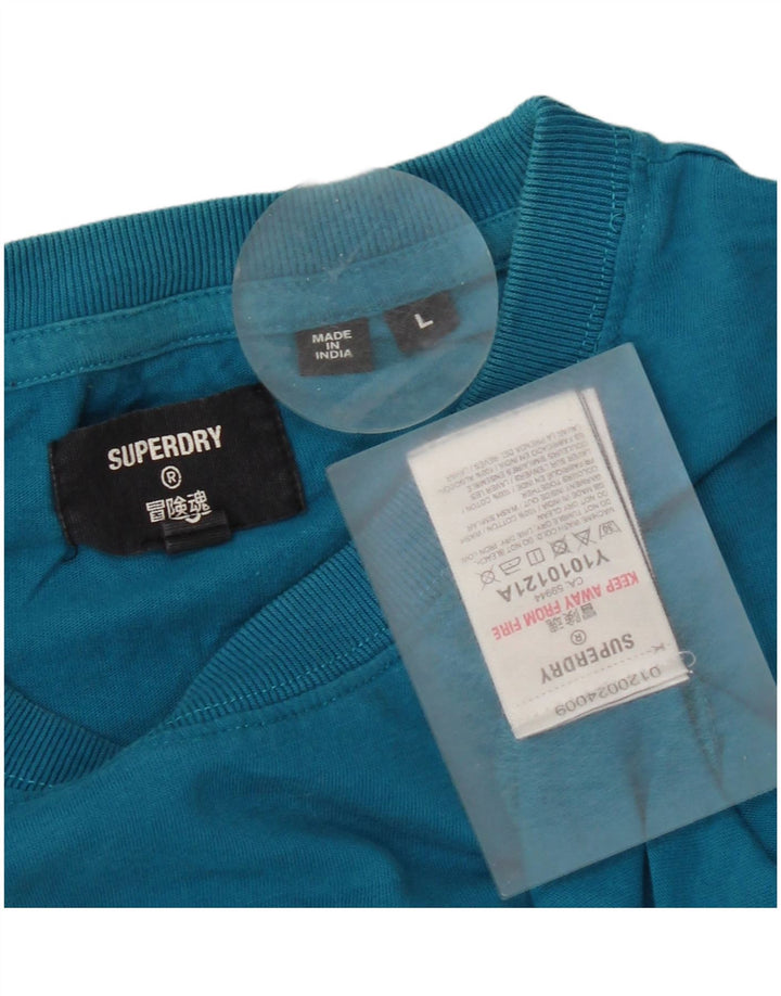 Женская футболка Superdry, большой синий хлопок