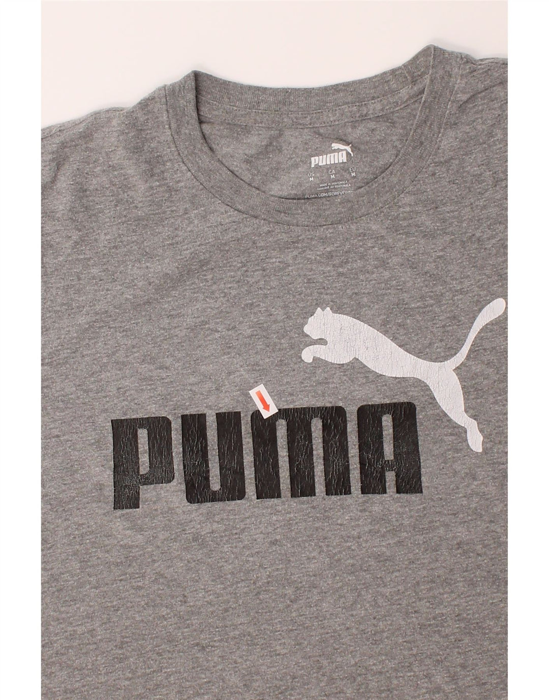 PUMA Mens Graphic T-Shirt Top Medium Grey Cotton Vintage Puma and Second-Hand Puma from Messina Hembry 