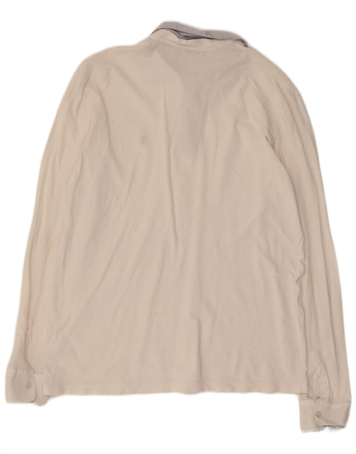 Женская рубашка-поло для регби TRUSSARDI с длинным рукавом UK 18 XL, белый хлопок