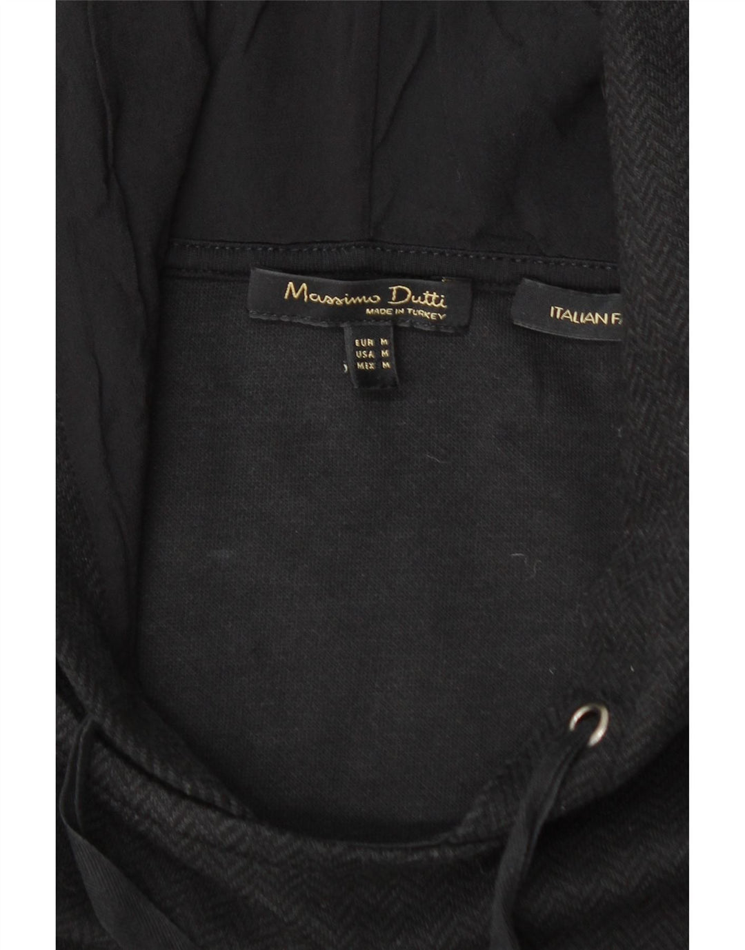 Женский джемпер с капюшоном MASSIMO DUTTI UK 14, средний, черный с шевроном