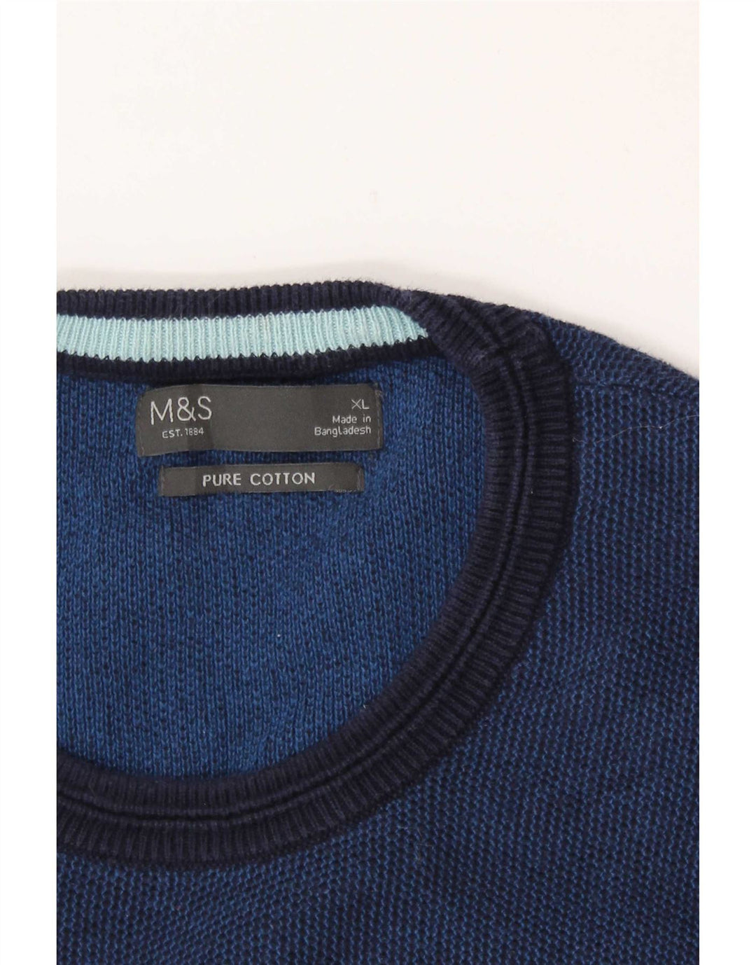 Мужской джемпер с круглым вырезом Marks & Spencer XL, синий хлопок
