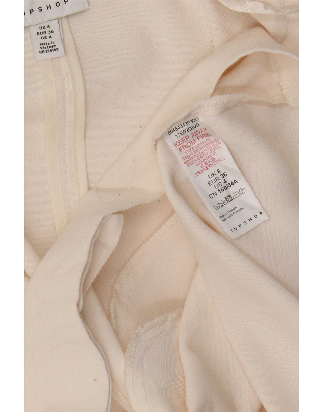 Topshop Женский пиджак оверсайз на 1 пуговице UK 8 Маленький Off White