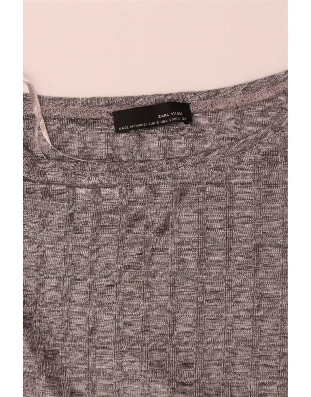 Женская туника с длинными рукавами Zara UK 10, маленькая серая клетка