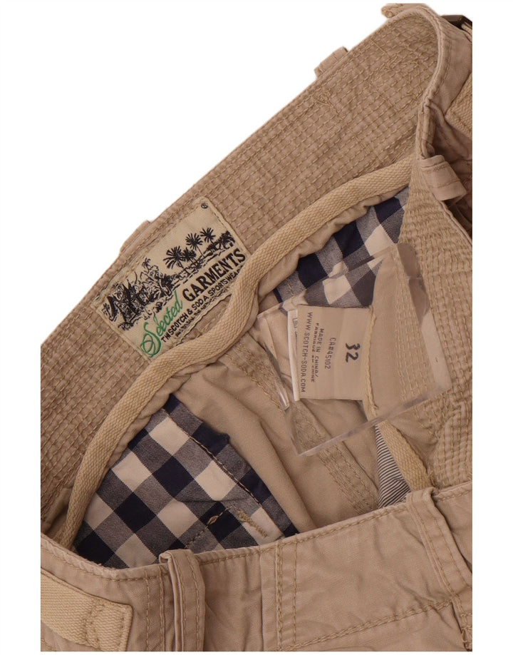 Мужские шорты карго Scotch & Soda W32, хлопковые, среднего бежевого цвета