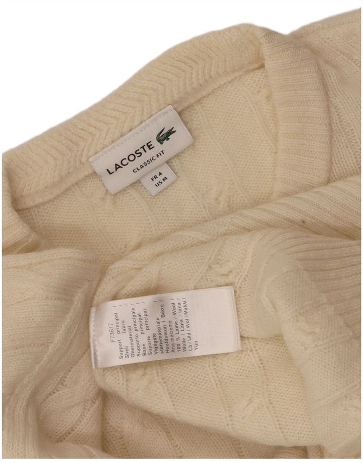 Мужской джемпер классического кроя Lacoste с круглым вырезом, размер 4, средний, бежевый, шерсть