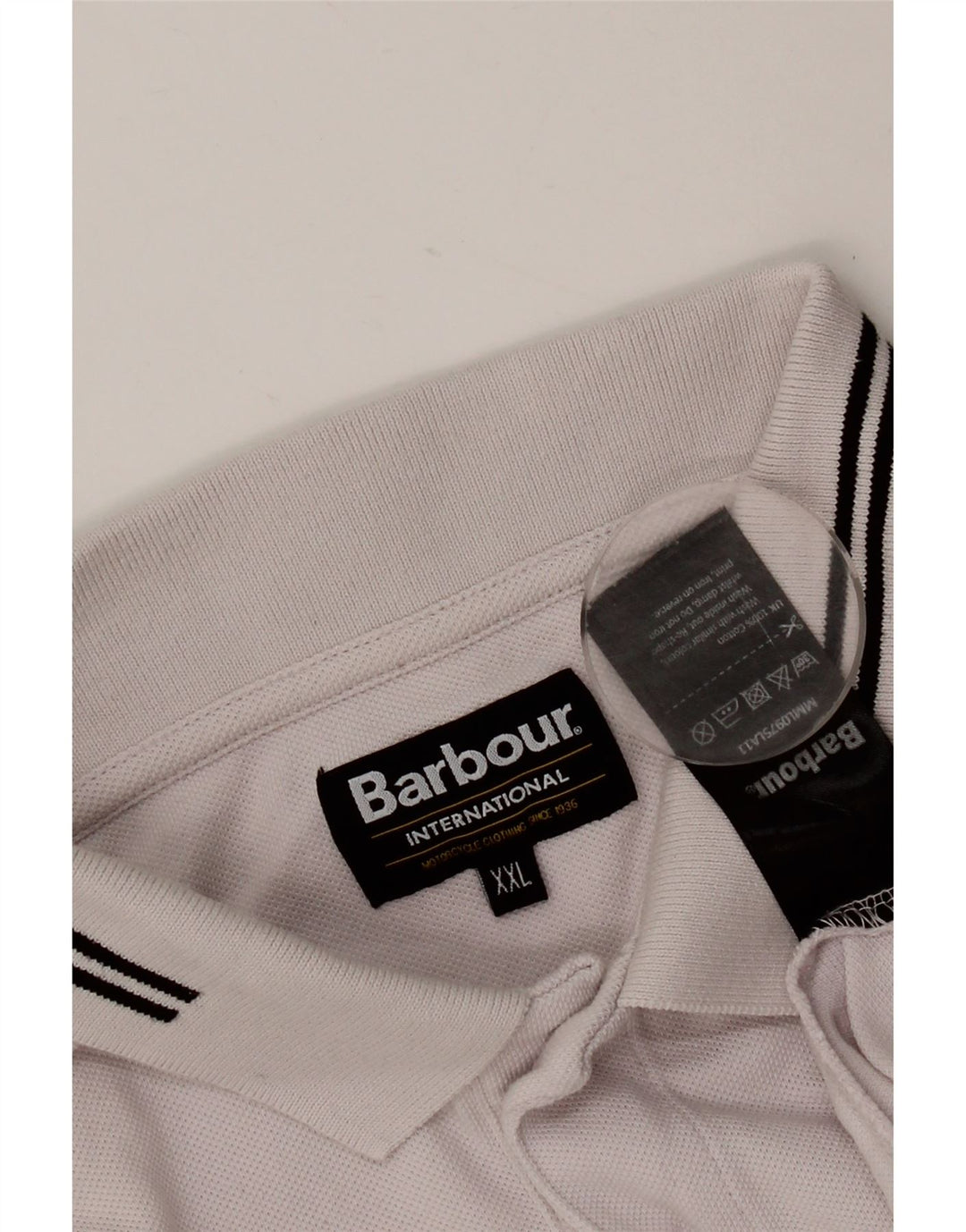 Мужская рубашка-поло BARBOUR 2XL, хлопок в белую полоску